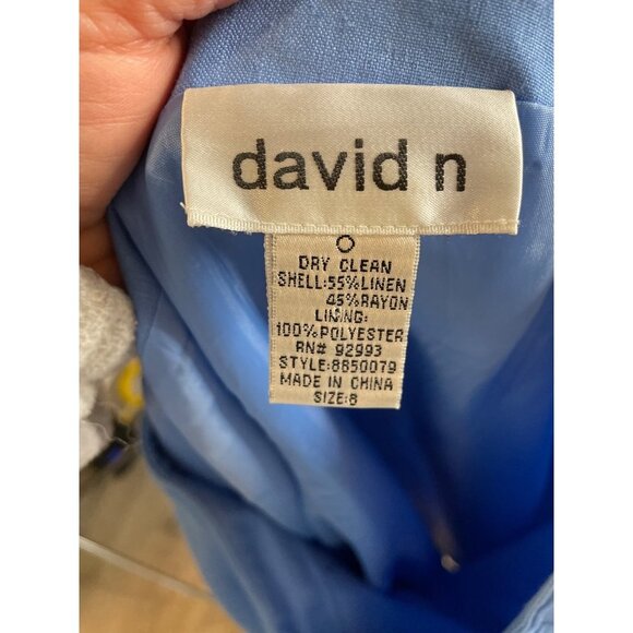 David N Blue Side Zip Ankle Linen Pants Sz 8 - Picture 7 of 12